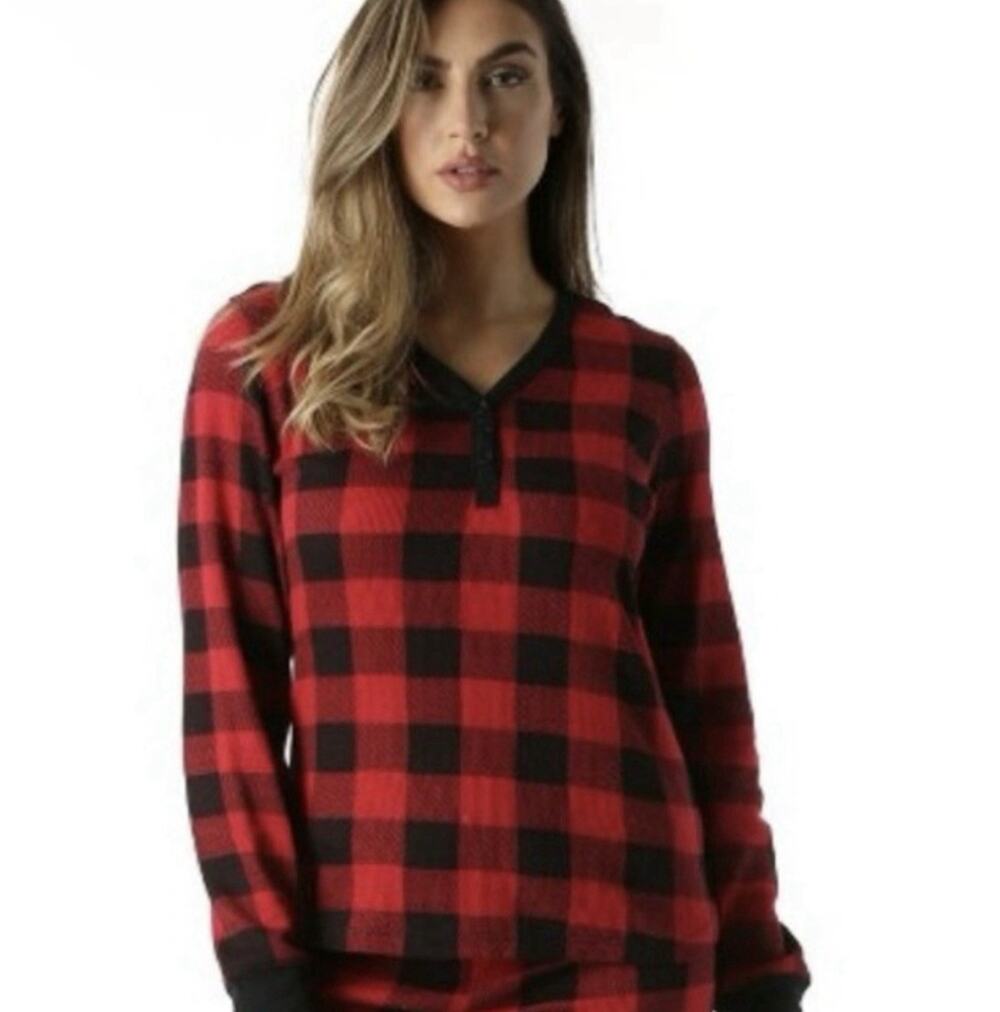 Plaid Women’s Pajama Top Long Sleeve Size Small NWT Holiday Christmas Comfy Cozy